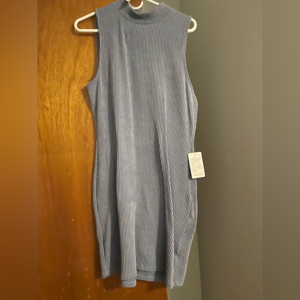 High neck sleeveless dress